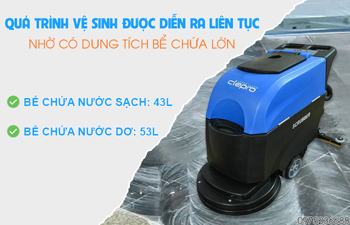 Clepro C50B có dung tích bể chứa nước lớn
