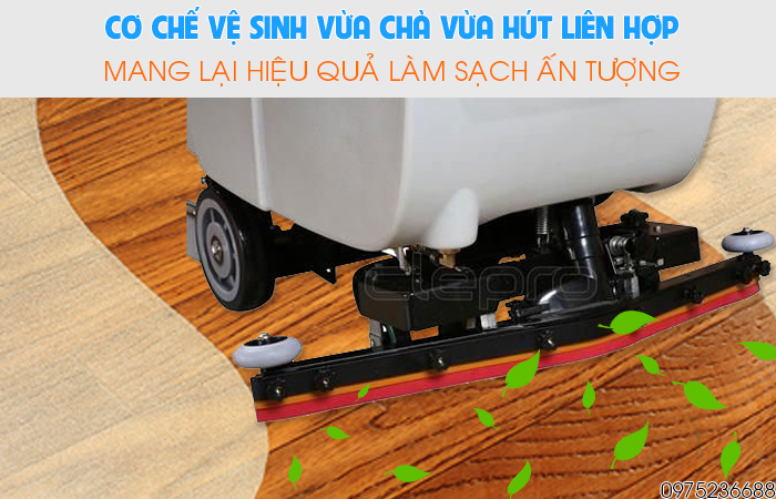 Clepro C51B vừa chà vừa hút liên hợp mang lại hiệu quả làm sạch ấn tượng
