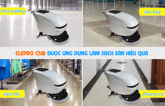 Ứng dụng máy chà sàn liên hợp Clepro C51B