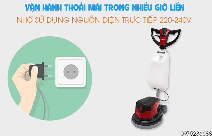 Clepro CS17R vận hành thoải mái bằng nhiều giờ liền bằng điện 220V