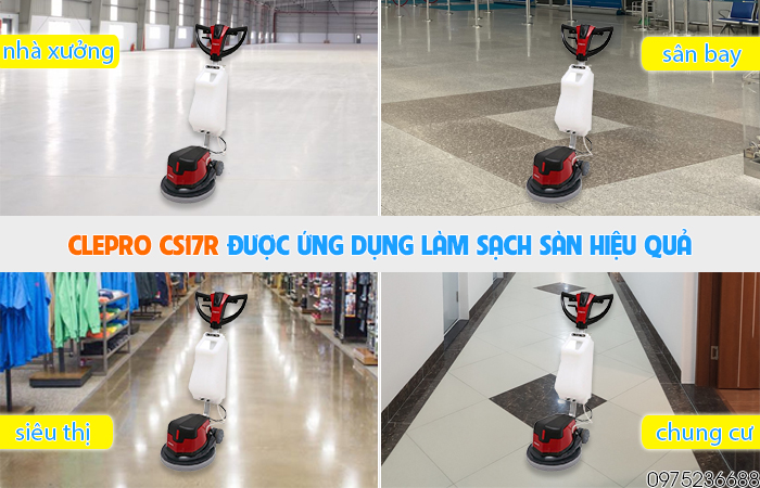 Ứng dụng máy chà sàn giặt thảm Clepro CS17R