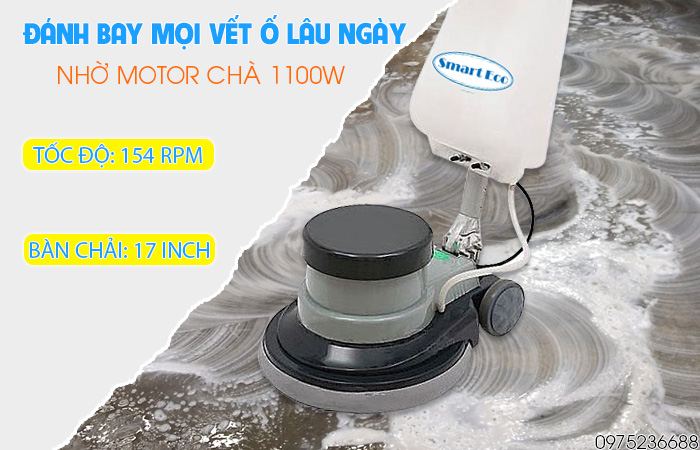 Smart Eco SE 005 đánh bay mọi vết ố lâu ngày nhờ công suất mạnh mẽ 1100W