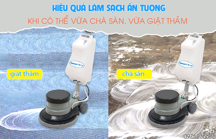 Smart Eco SE 005 vừa chà sàn vừa giặt thảm mang lại hiệu quả làm sạch ấn tượng