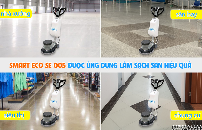 Ứng dụng máy chà sàn giặt thảm Smart Eco SE 005