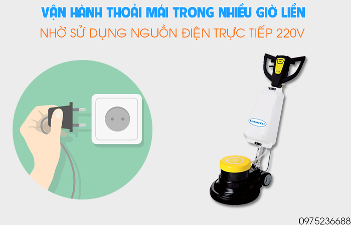 Smart Eco SE 154A vận hành thoải mái bằng nhiều giờ liền bằng điện 220V