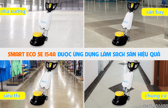 Ứng dụng máy chà sàn giặt thảm Smart Eco SE 154A