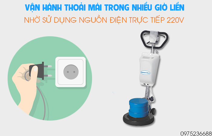 Smart Eco SE 154H vận hành thoải mái bằng nhiều giờ liền bằng điện 220V