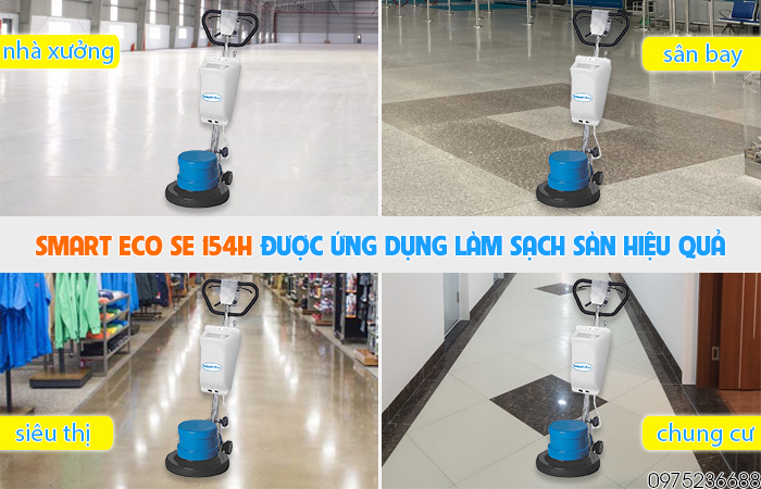 Ứng dụng máy chà sàn giặt thảm Smart Eco SE 154H