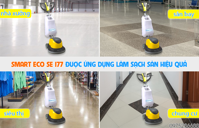 Ứng dụng máy chà sàn giặt thảm Smart Eco SE 177