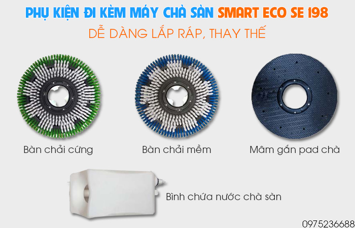 Phụ kiện đi kèm máy chà sàn Smart Eco SE 198