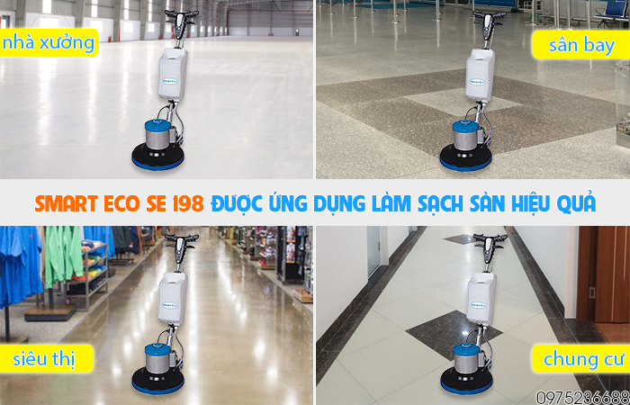 Ứng dụng máy chà sàn giặt thảm Smart Eco SE 198