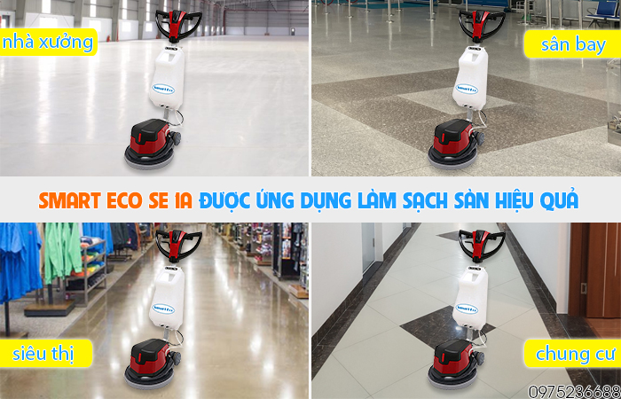 Ứng dụng máy chà sàn giặt thảm Smart Eco SE 1A