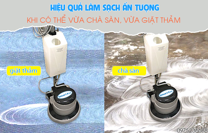 Smart Eco SE 520 vừa chà sàn vừa giặt thảm mang lại hiệu quả làm sạch ấn tượng