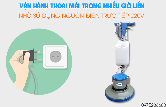 Smart Eco SE 522 vận hành thoải mái bằng nhiều giờ liền bằng điện 220V