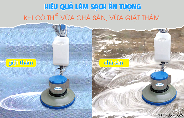 Smart Eco SE 522 vừa chà sàn vừa giặt thảm mang lại hiệu quả làm sạch ấn tượng
