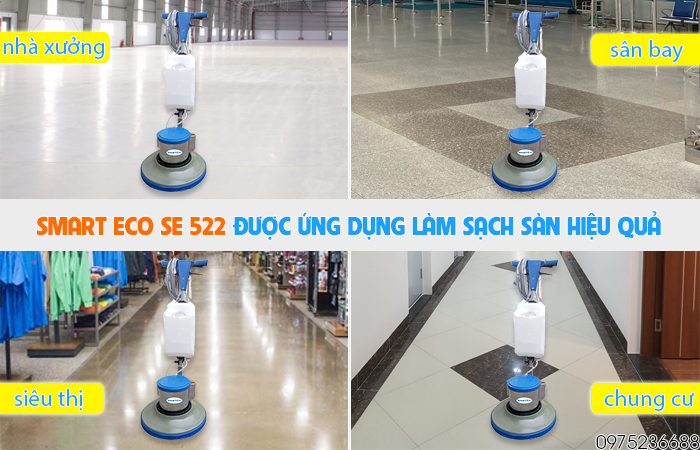Ứng dụng máy chà sàn giặt thảm Smart Eco SE 522