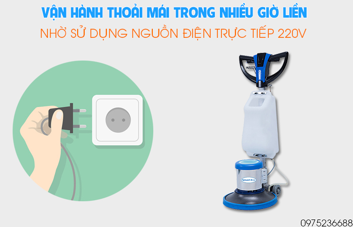 Smart Eco SE 522A vận hành thoải mái bằng nhiều giờ liền bằng điện 220V