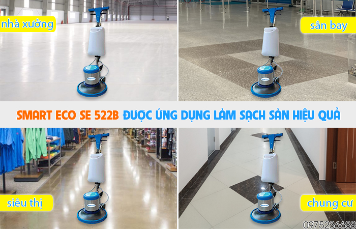 Ứng dụng máy chà sàn giặt thảm Smart Eco SE 522B