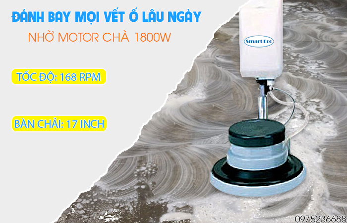 Smart Eco SE 523 đánh bay mọi vết ố lâu ngày nhờ công suất mạnh mẽ 1800W