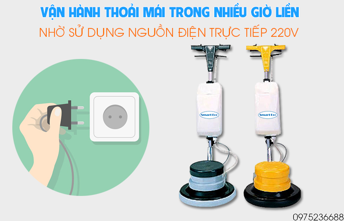 Smart Eco SE 523 vận hành thoải mái bằng nhiều giờ liền bằng điện 220V