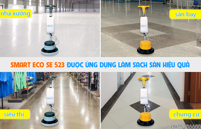Ứng dụng máy chà sàn giặt thảm Smart Eco SE 523