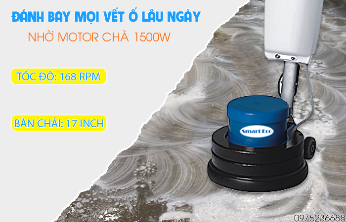 Smart Eco SE 523A đánh bay mọi vết ố lâu ngày nhờ công suất mạnh mẽ 1500W