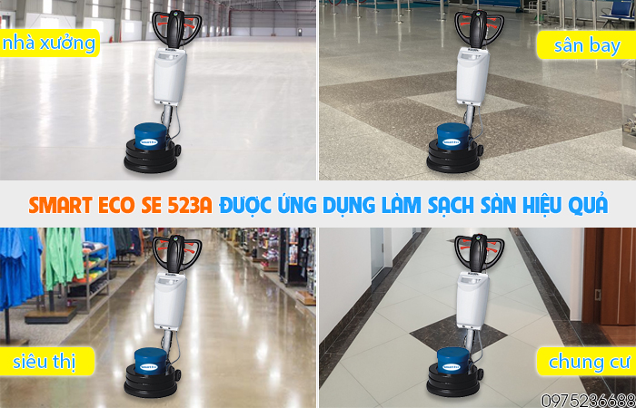 Ứng dụng máy chà sàn giặt thảm Smart Eco SE 523A