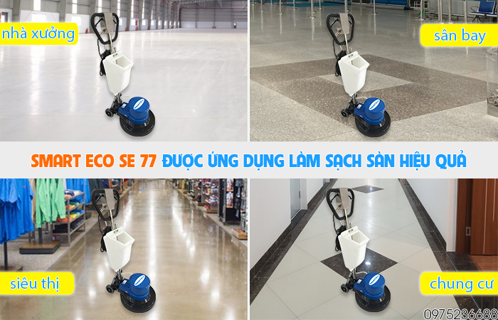 Ứng dụng máy chà sàn giặt thảm Smart Eco SE 77