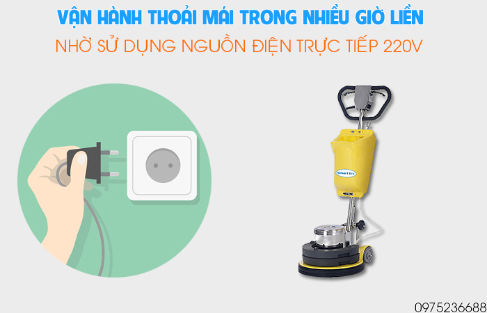 Smart Eco SE 98 vận hành thoải mái bằng nhiều giờ liền bằng điện 220V