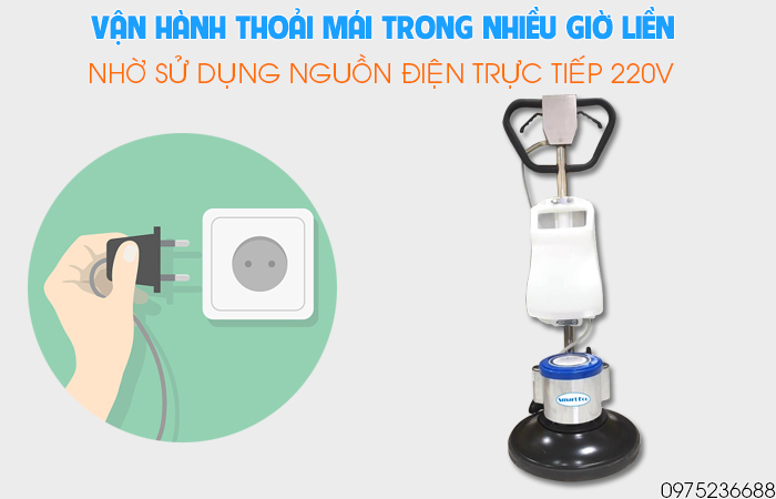 Smart Eco SE 99 vận hành thoải mái bằng nhiều giờ liền bằng điện 220V