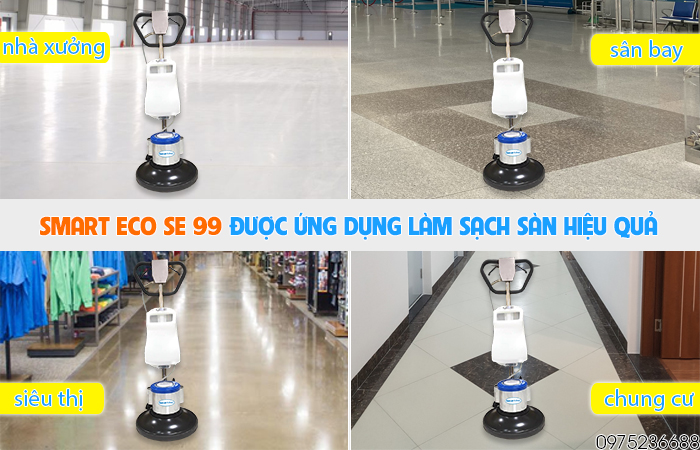 Ứng dụng máy chà sàn giặt thảm Smart Eco SE 99