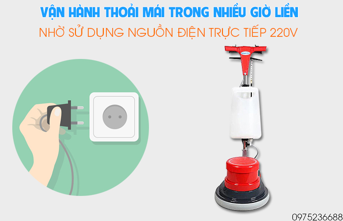 Smart Eco SE A-005 vận hành thoải mái bằng nhiều giờ liền bằng điện 220V