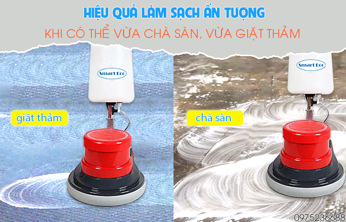 Smart Eco SE A-005 vừa chà sàn vừa giặt thảm mang lại hiệu quả làm sạch ấn tượng