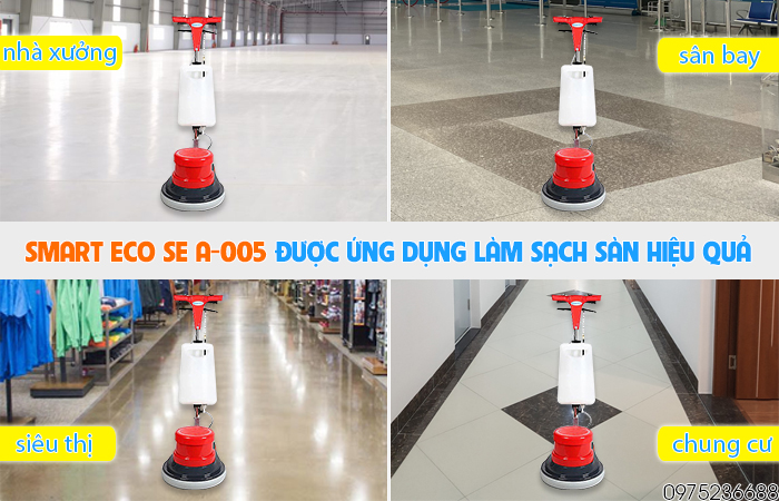 Ứng dụng máy chà sàn giặt thảm Smart Eco SE A-005