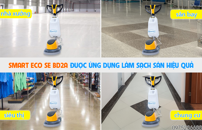 Ứng dụng máy chà sàn giặt thảm Smart Eco SE BD2A