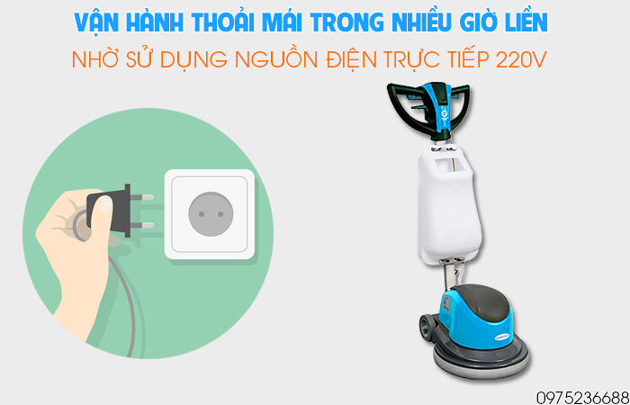 Smart Eco SE BD2AE vận hành thoải mái bằng nhiều giờ liền bằng điện 220V