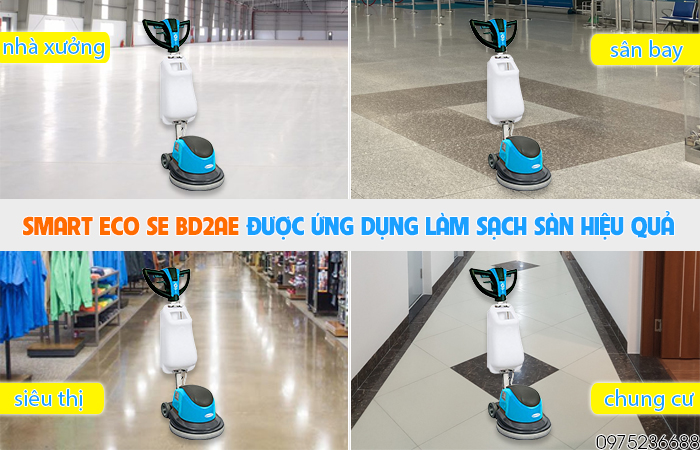 Ứng dụng máy chà sàn giặt thảm Smart Eco SE BD2AE