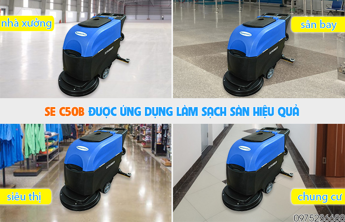 Ứng dụng máy chà sàn liên hợp Smart Eco SE C50B