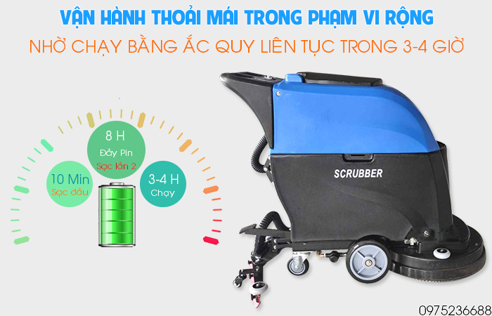 Smart Eco SE C50B vận hành thoải mái bằng pin từ 3-4 giờ