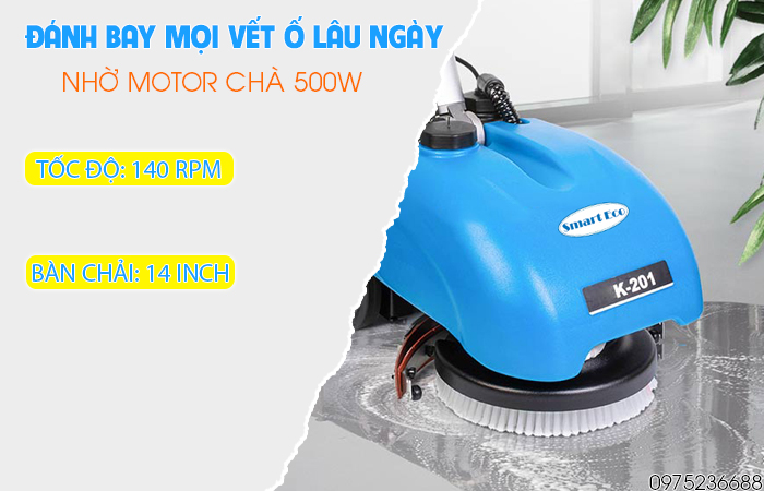Smart Eco SE K201 đánh bay mọi vết ố lâu ngày nhờ công suất mạnh mẽ 500W