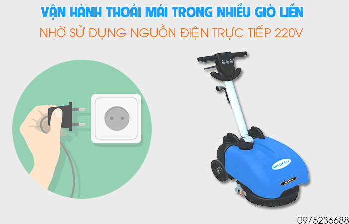 Smart Eco SE K201 vận hành thoải mái bằng nhiều giờ liền bằng điện 220V