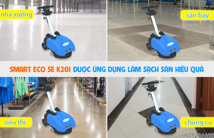 Ứng dụng máy chà sàn giặt thảm Smart Eco SE K201