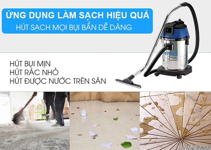 Máy hút bụi khô và ướt Cleprox X1/40 hút mọi loại bụi