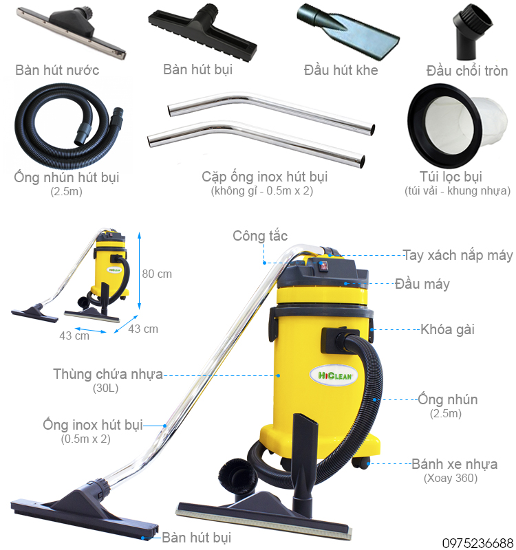 Cấu tạo chi tiết Hiclean HC 30P