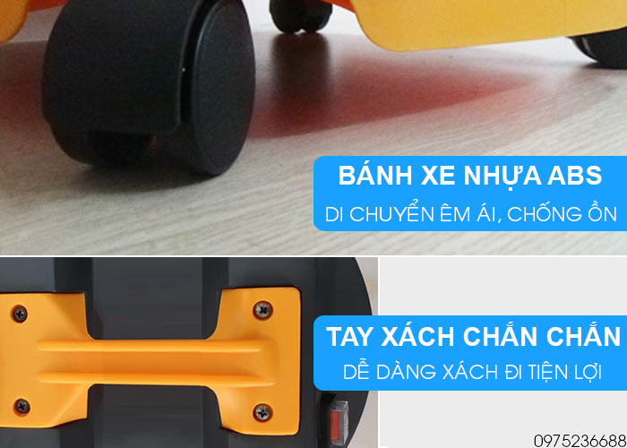 Hiclean HC 30P di chuyển linh hoạt bằng bánh xe