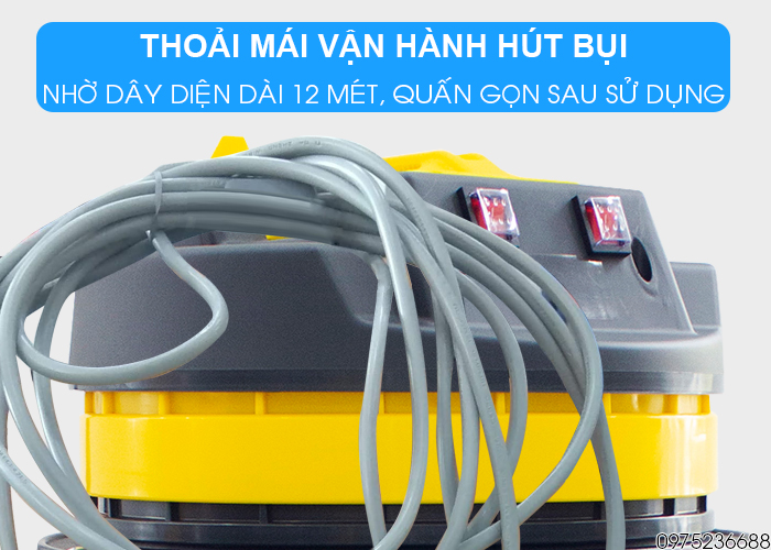 Hiclean HC 70W có dây điện dài 12 mét