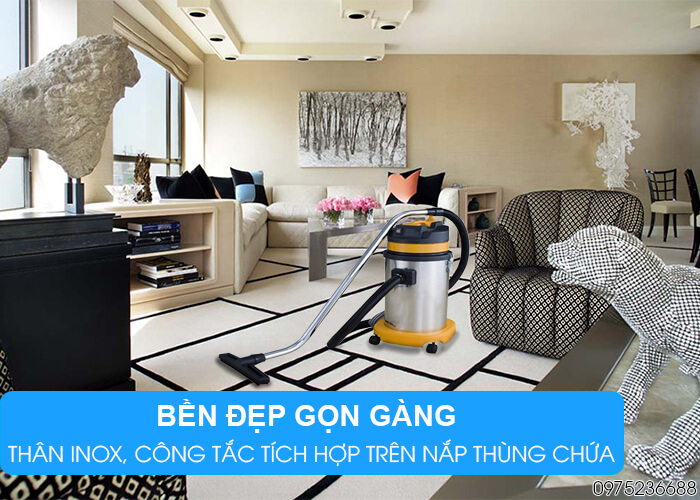 Máy hút bụi khô và ướt Smart Eco SE 15 bền đẹp, gọn gàng