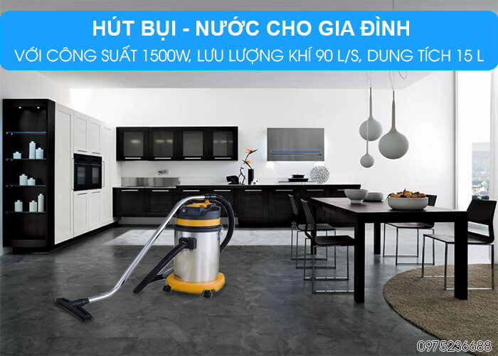 Máy hút bụi khô và ướt Smart Eco SE 15 hút bụi nước cho gia đình