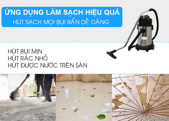 Máy hút bụi khô và ướt Smart Eco SE S1/30 hút mọi bụi bẩn