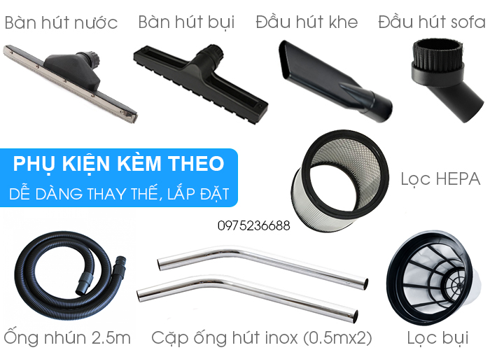phụ kiện Máy hút bụi khô và ướt Smart Eco SE S1/30